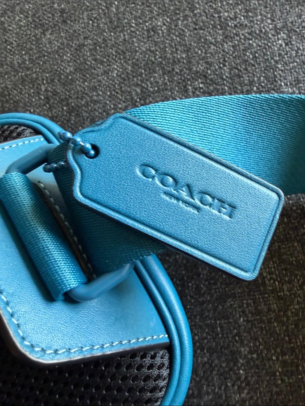 Coach Turquoise Embossed Signature Belt Bag - Picture 2 of 5